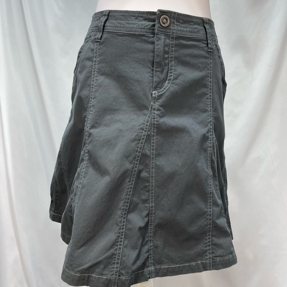 Kuhl dark grey stretch A line hike splash skirt women’s size 6 - Picture 3 of 14